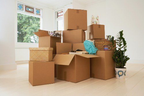 Packed moving boxes ready for a flat or house removal in Enfield