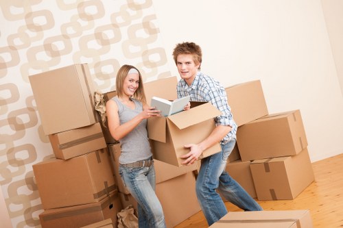 Packing and loading boxes for a house move